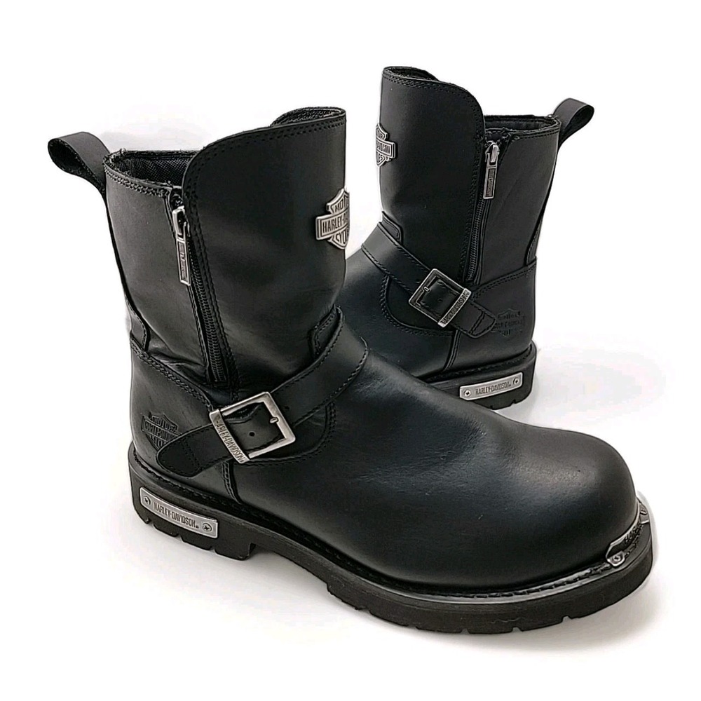 HARLEY-DAVIDSON Startex Men's Size 13M Black Leather Motorcycle Boots D96090 EUC